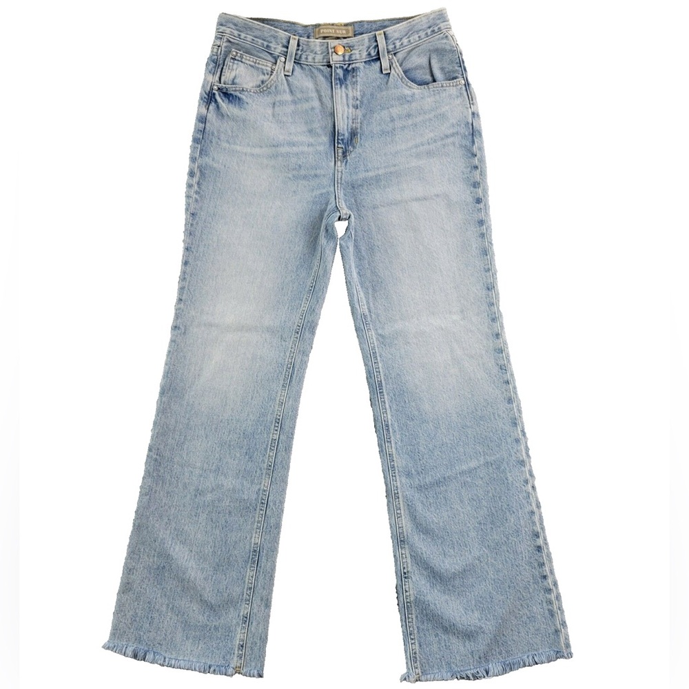 NWOT Point Sur J. Crew Light Blue Raw Hem Wide Leg Jeans Size 22W / 36